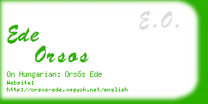 ede orsos business card